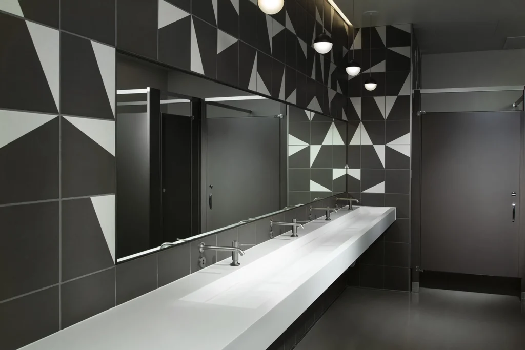 Stylish commercial washroom
